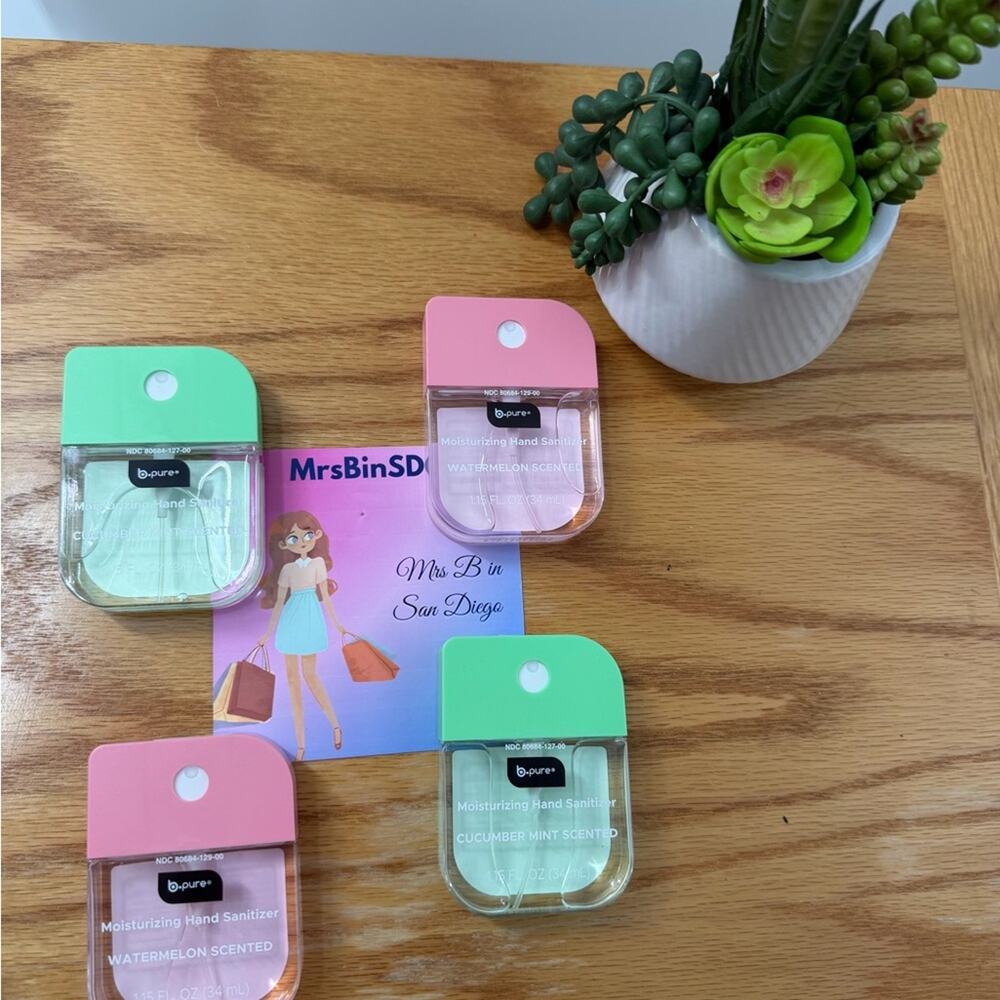 B Pure Hand Sanitizer Set - Pink and Green 2 for $10 mix and match